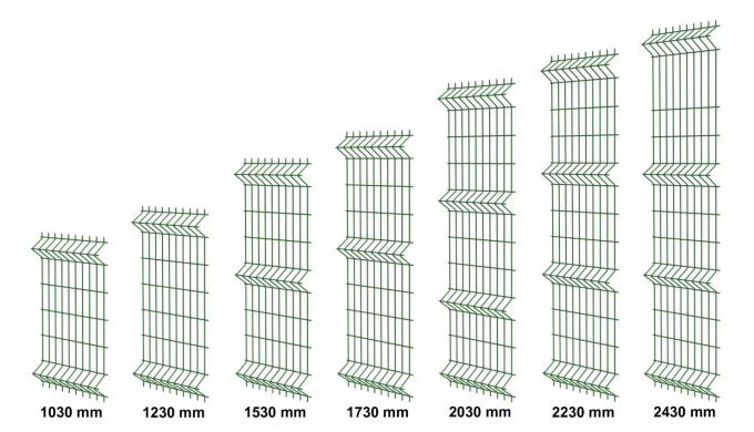 0.6m - 3.0m ارتفاع گالوانیزه 3d حصار منحنی برای تخته های حصار زمین بازی 0